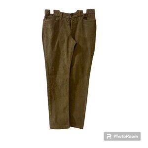 Eddie Bauer Womens Khaki Boyfriend Fit Relaxed Leg Corduroy Stretch Pants Size 6